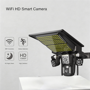 Cámara Guangheng de 3MP con Triple Lente y Panel <span class=keywords><strong>Solar</strong></span> - Montaje en Poste de Luz, Doble Iluminación, Detección Humana, Alarma por Voz - Product Image 5