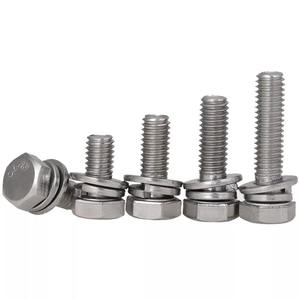 M4 M5 M6 M8 M10 A2 304 AÇO INOXIDÁVEL Sems HEX TAP BOLTS + PLANO/MOLA DE LAVAR - Product Image 1
