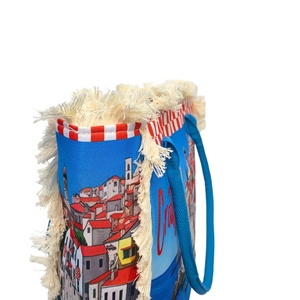 Sac à pampilles en toile <span class=keywords><strong>de</strong></span> Grèce <span class=keywords><strong>de</strong></span> créateur recyclable imprimé <span class=keywords><strong>de</strong></span> logo personnalisé avec pochette et fermeture éclair Grand sac fourre-tout en toile pour les courses - Product Image 3