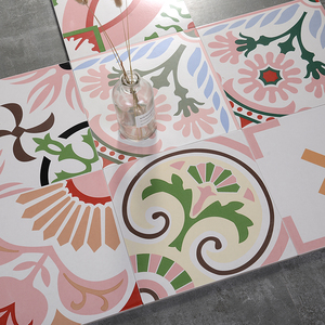 300x300mm Bắc Âu mờ terrazzo thủ công chắp vá màu hồng 3D Ma rốc tráng men gạch trong nhà và ngoài trời sàn gạch ốp tường - Product Image 4