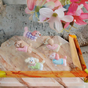 Aksesoris Resin <span class=keywords><strong>Dachshund</strong></span> Lem Krim DIY Laris Manis, Perhiasan Kawaii, Gantungan Kartun, Kerajinan Natal - Product Image 3