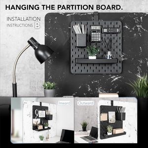 Juego de combinación de tablero de clavijas, tablero de clavijas y accesorios, colgante modular para organizador de pared, cocina negra, dormitorio, Cuadrado individual/ - Product Image 2