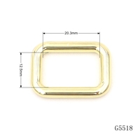 Anneau carré doré de 20 mm, boucle carrée en métal, boucle en alliage de zinc, anneau de fixation pour accessoires de sac