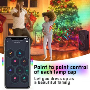 Mini <span class=keywords><strong>Luces</strong></span> LED RGB <span class=keywords><strong>de</strong></span> Colores Cambiantes, <span class=keywords><strong>con</strong></span> Control Remoto, Alimentación USB, Guirnalda <span class=keywords><strong>de</strong></span> <span class=keywords><strong>Luces</strong></span> Inteligente para Decoración Navideña - Product Image 3