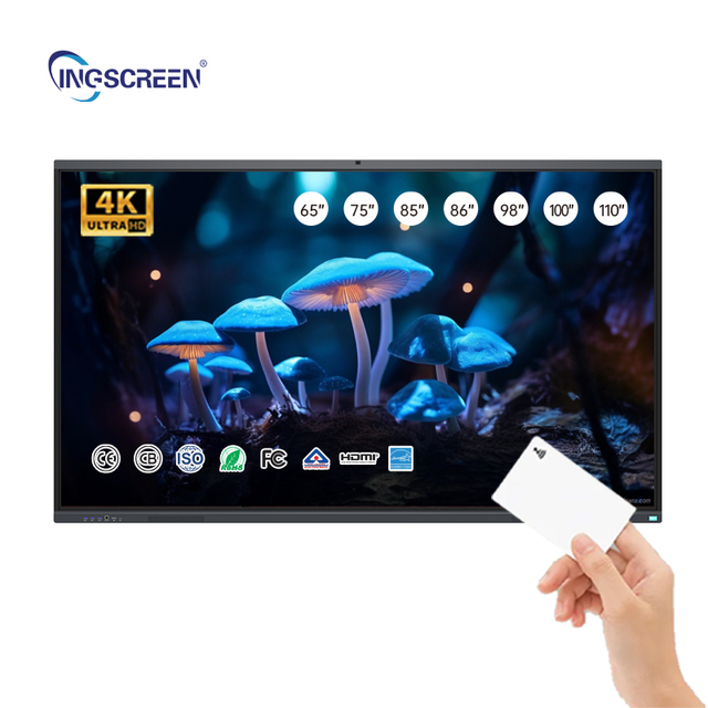 INGSCREEN 4K Display Built in Speakers All in One Smart Board 20 Point Touch Screen Interactive Whiteboards for Teaching