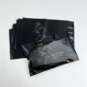 Custom Matte Black Poly Mailers Gold Logo Printed <b>Waterproof</b> Self Seal Shipping Envelopes For Clothing Cosmetic Boutique - Product Image 2