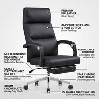 Chaise de bureau inclinable au design moderne avec repose-pieds et chaise de bureau ergonomique de luxe 2026 – Meilleure vente pour usage professionnel