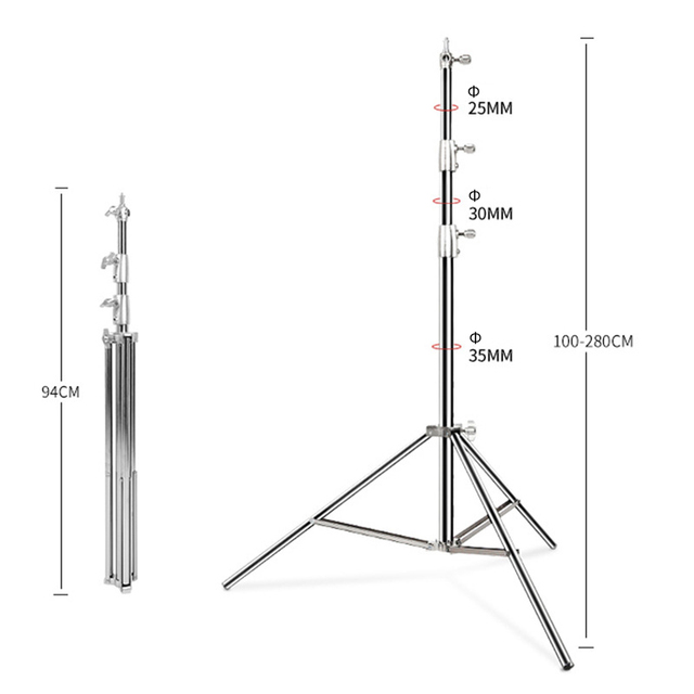 Quality 2.8M Professional Metal Led Video Studio Monopod Softbox Umbrella Light and Portable Tripod Stand for Phone Photography