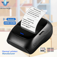 Imprimante thermique mini double mode USB-C SHUNQI, compatible avec le papier sans intercalaire et le papier d'étiquettes noir de 48 mm de largeur pour supermarché