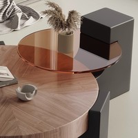 Salon moderne simple Durable de haute qualité couleur noyer en bois minimaliste multifonction facile à assembler Table basse