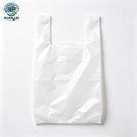 Sacs de courses en plastique HDPE jetables type T-shirt avec poignées pour l'emballage alimentaire et options de logo personnalisé