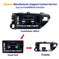 Kit de montage encastré Meihua Silver pour autoradio, façade de tableau de bord pour Hilux 2015-2020, câble inclus, garantie 1 an