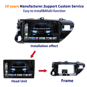 Meihua Silver Dash Mount Kit Guarnição Painel Autoradio Car Stereo Radio Fascia Quadro para <span class=keywords><strong>Toyota</strong></span> <span class=keywords><strong>Hilux</strong></span> 2015-2020 Cabo de Painel - Product Image 3