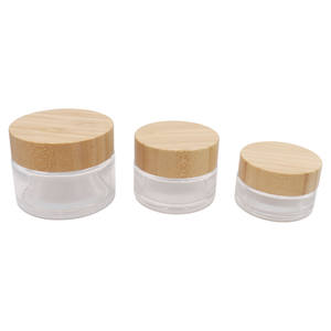 Custom Boxes Frosted Cosmetic 20g 30g 50g 60g 100g Clear Frosted <b>Eye</b> <b>Cream</b> Jar Body Butter <b>Cream</b> Glass Jar With Bamboo Lid - Product Image 5