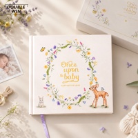 Livre de souvenirs pour bébé personnalisé avec couverture en papier B5, reliure rigide, dorure à chaud, impression couleur, avec boîte