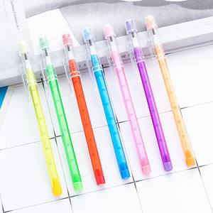 <span class=keywords><strong>Crayon</strong></span> créatif transparent en plastique en forme d'œuf à 9 sections, corps multicolore HB, mine remplaçable - Product Image 1