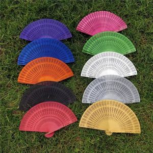 Multicolor Wooden Hand Held Folding <b>Fan</b> Vintage Bamboo Hollow Carved <b>Handheld</b> <b>Fans</b> for Wedding <b>Fan</b> Staves - Product Image 1