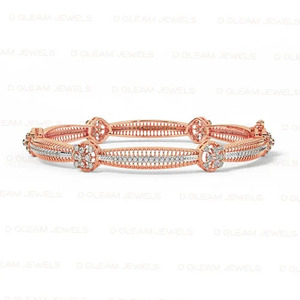 Bracelet fin Multishape classique pour dames Diamant antique en or rose avec un design élégant - Product Image 2