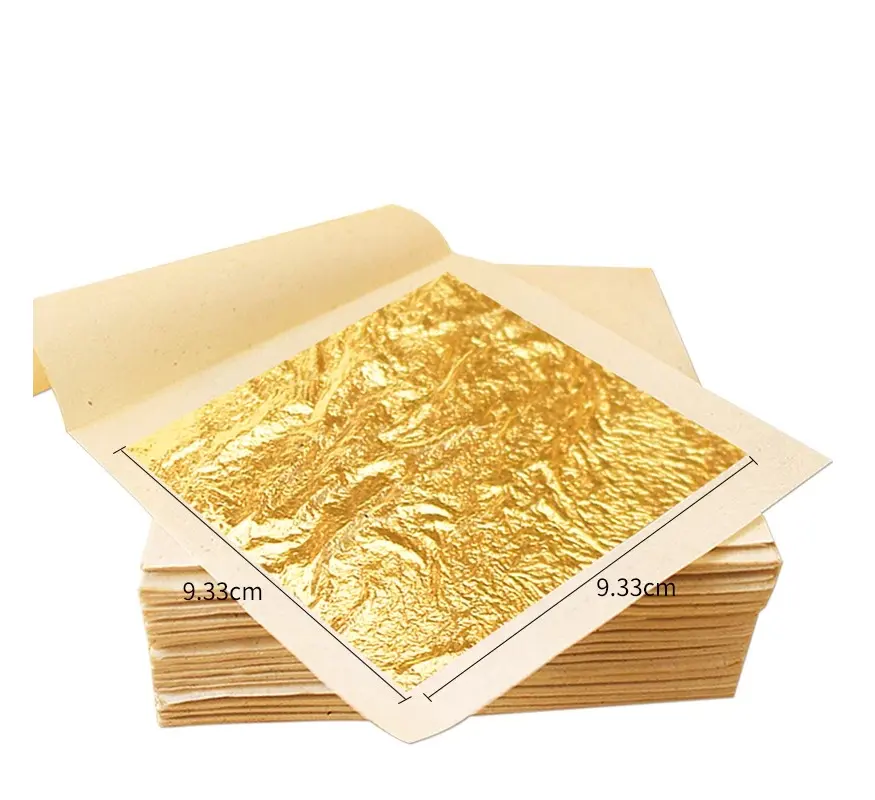 edible cake genuine gold artificial pure gold foil leaf 24k flakes decoration sheet 24 karat edible gold leaf