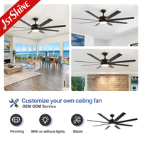 Ventilateur de plafond 1stshine moderne réversible à moteur 6 vitesses, compatible TUYA Wifi, économie d'énergie, compatible Alexa Google, robuste avec lumière
