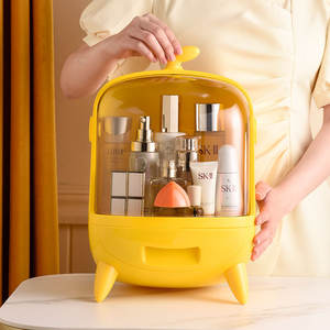 Boîte de rangement cosmétique Yellow Duck 18L avec couvercle et compartiments pour organiser le maquillage et les soins de la peau - Product Image 3