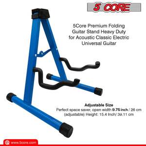 Support double pour guitare Db 5 Core bleu, réglable, robuste, universel, pliable, pour guitare acoustique, électrique, basse, mandoline, violoncelle - Product Image 4