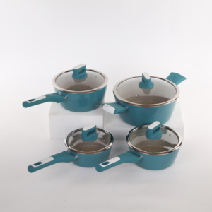 8pcs rèn nhôm Cookware Set thân thiện với môi hoa thiết kế bền kim loại ensemble - Product Image 1