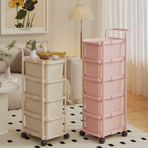 Trolley Storage Rack 5 Layers Plastic Portable Drawer Style For Baby Toys And Snacks - Product Image 1