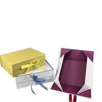 Boîte cadeau magnétique rigide noire personnalisée avec ruban satiné et logo en feuille d'or, boîte de style livre, boîte en carton OEM