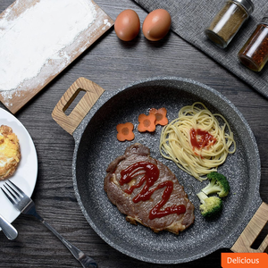 High Quality Modern Style Induction Ready Soup <b>Pots</b> Casserole Ceramic Non-Stick Forged Cookware Shallow Casserole - Product Image 2