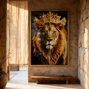 Bán buôn tùy biến động vật sư tử sơn trang trí nội thất sơn mới wallart phòng khách pha lê sứ sơn LED - Product Image 4