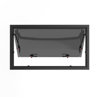 Fenêtre RV à 90 degrés avec cadre carré encastré, design en aluminium étanche pour camping-cars de style Airstream