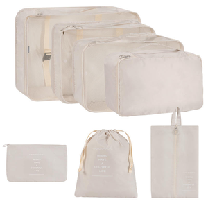 Ensemble de 6 cubes de rangement <span class=keywords><strong>en</strong></span> nylon personnalisés, organisateurs de <span class=keywords><strong>voyage</strong></span> à compression de qualité supérieure avec panneaux <span class=keywords><strong>en</strong></span> maille, accessoires de bagages unisexes - Product Image 3