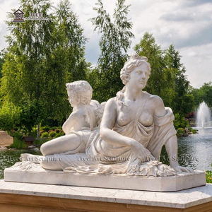Natural White External <strong>Greek</strong> Goddess with Cupid Statue for Outside - Product Image 4