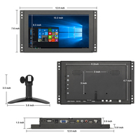 Écran LCD TFT grand écran 12 pouces 1280x800 16:9, moniteur CCTV à cadre ouvert, rétroéclairage LED, utilisation industrielle, bureau, haut-parleur intégré, en stock