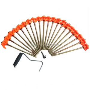 20 PCS Groundhog Steel <b>Tent</b> <b>Pegs</b> - Hex Drill Bit <b>Screw</b>-<b>In</b> Stakes with Carry Case for Outdoor Camping Travel - Product Image 2