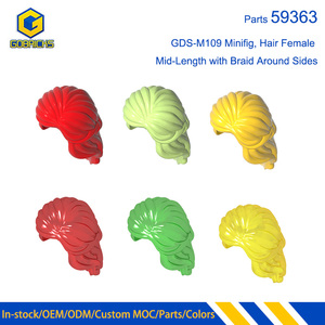 Gobricks GDS-M109 Vente en gros <span class=keywords><strong>de</strong></span> blocs <span class=keywords><strong>de</strong></span> construction LDD 59363 Cheveux <span class=keywords><strong>de</strong></span> minifigurine mi-longs avec tresse sur les côtés Accessoire pour mini-figurine - Product Image 1