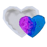 Moule en silicone DM585 pour dessous de verre en forme de cœur, losange octogonal, plateau à bords diamantés, moules en résine époxy pour décorations et ornements