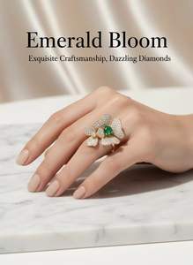 Anillo de Boda de Plata de Ley 925 con Circonita Verde y Blanca de UM Jewelry, Unisex/Hombre/Mujer, Chapado en Oro, Certificado por el NGTC - Product Image 3