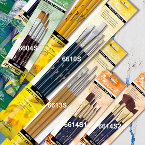 Phoenix all'ingrosso lungo manico in legno corto colorato Nylon capelli arte pittura pennello acrilico <span class=keywords><strong>per</strong></span> <span class=keywords><strong>tela</strong></span> - Product Image 6