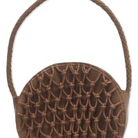 Bolso Tote de Cuero Genuino con Logotipo Personalizado, Estilo Casual para Mujer, con Tejido de Macramé y Forro de Poliéster
