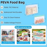 Pochette de rangement pour aliments en Peva Sandwich réutilisable et étanche avec fermeture éclair Sac pour congélateur Passe au lave-vaisselle avec logo personnalisé