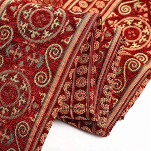 TengHui - Tela Jacquard Sadu de Estilo Árabe, 100 % Poliéster, con Características Étnicas Modernas, para Tapicería de Sofás, Color Rojo - Product Image 5
