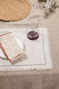 Mantel Individual flexible de algodón al por mayor con patrón de Chevron y bordes con flecos a mano - Product Image 3