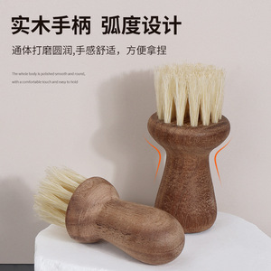 Cepillo para zapatos de madera maciza Yintee, cepillo pequeño de pelo de cerdo para el cuidado, limpieza y pulido del cuero - Product Image 4