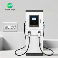 Station de recharge rapide pour véhicules électriques DC 60kW CCS2 CHAdeMO GBT IP55 Étanche Protection contre la foudre Modèle intelligent OCPP TA-DC-FQ WrightCharge