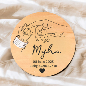 Custom Wooden Birth Announcement Sign, Baby Name Sign, Hospital Newborn <strong>Photo</strong> Sign, Newborn Baby <strong>Photo</strong> Prop, Baby Shower Gift - Product Image 3
