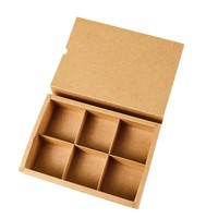 En stock, boîte cadeau en papier kraft à 9 compartiments, recyclable, boîte à 9 compartiments pour chocolat, bonbons, biscuits, petits cadeaux
