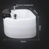 Fauteuil de pédicure en acrylique avec lumières LED colorées, chauffage à température constante, bain de pieds, bassin de massage des pieds, fabriqué en Chine