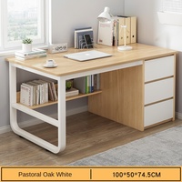 Nouveau Style 2025 Bureau Moderne Simple en Bois Table d'Ordinateur en Fer pour Bureau à Domicile et Salle de Lecture